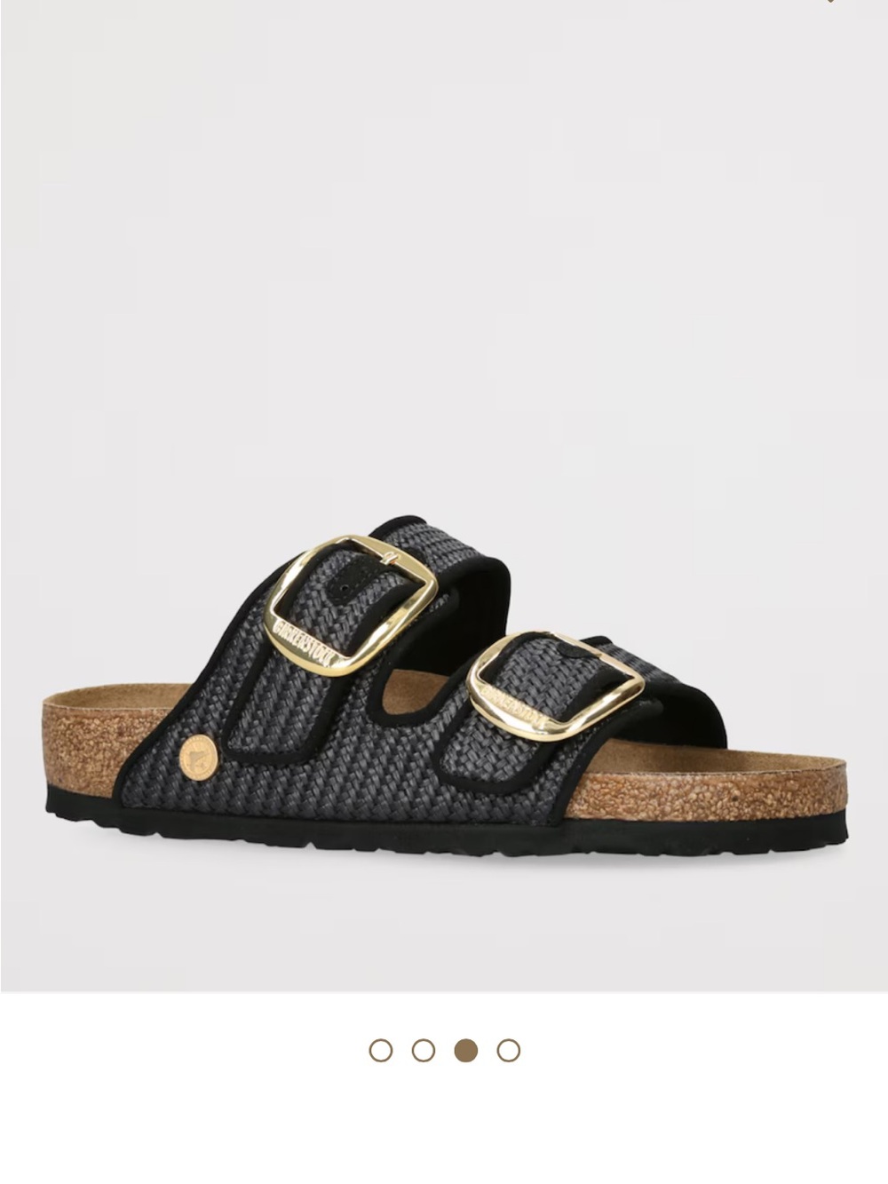 NWT Birkenstock Arizona Big Buckle Raffia black size 35